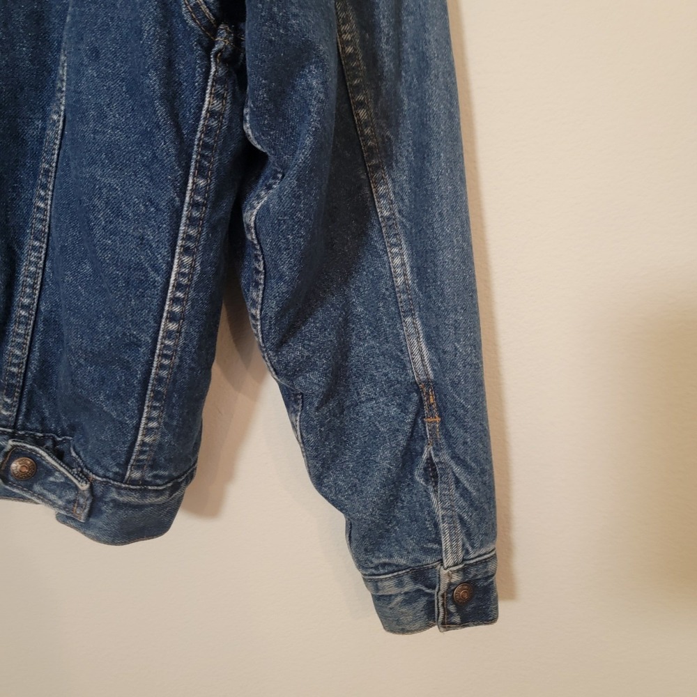 Vintage 90s Levi's Denim Trucker Jacket Sherpa Lined Jean Jacket Winter Medium - Picture 12 of 16